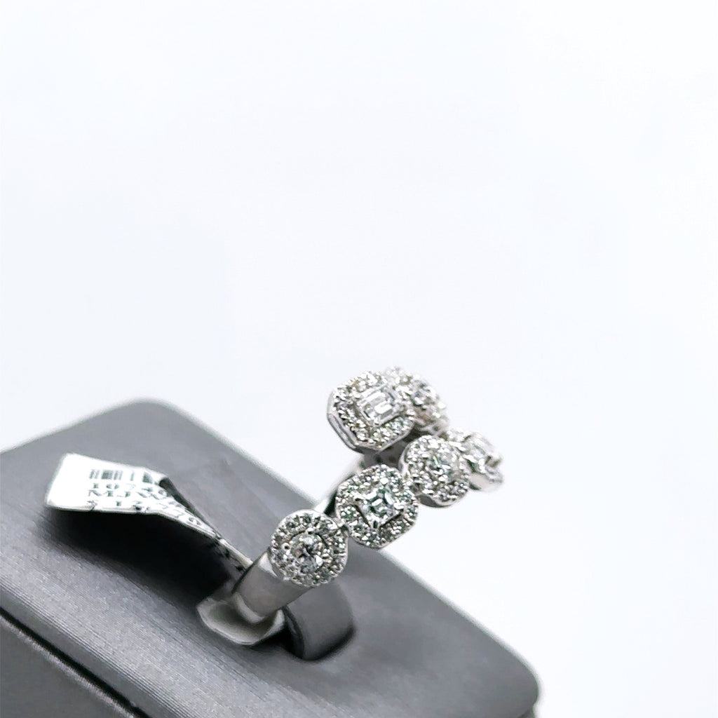 14k White Gold 1.65CT Diamond Ladies Bypass Band, 5.9G, Size 7.25, S107406