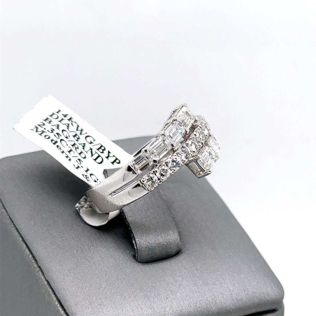 14k White Gold 2.35CT Diamond Ladies Bypass Band, 5.1G, Size 7, S107408