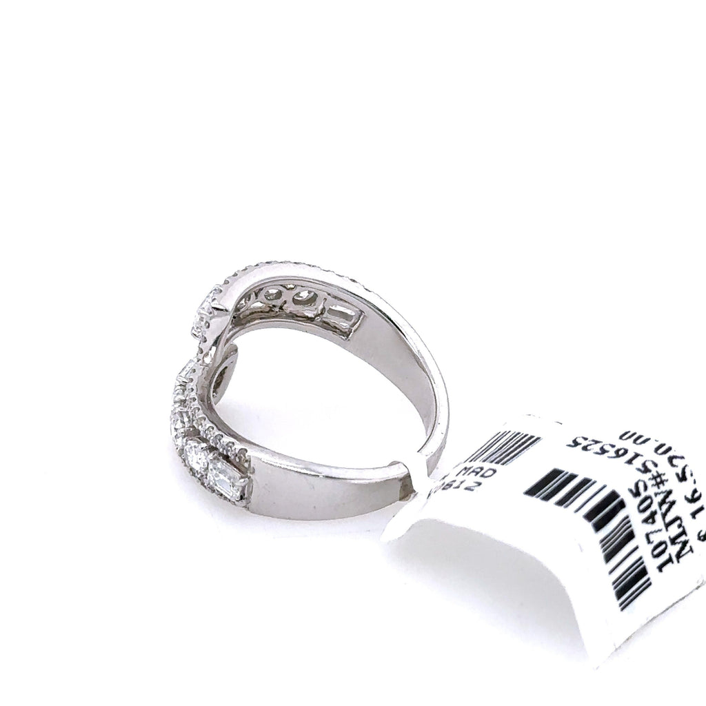 14k White Gold 2.00CT Diamond Ladies Bypass Band, 6.1G, Size 7 S107405