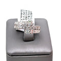 14k White Gold 2.35CT Diamond Ladies Bypass Band, 5.1G, Size 7, S107408