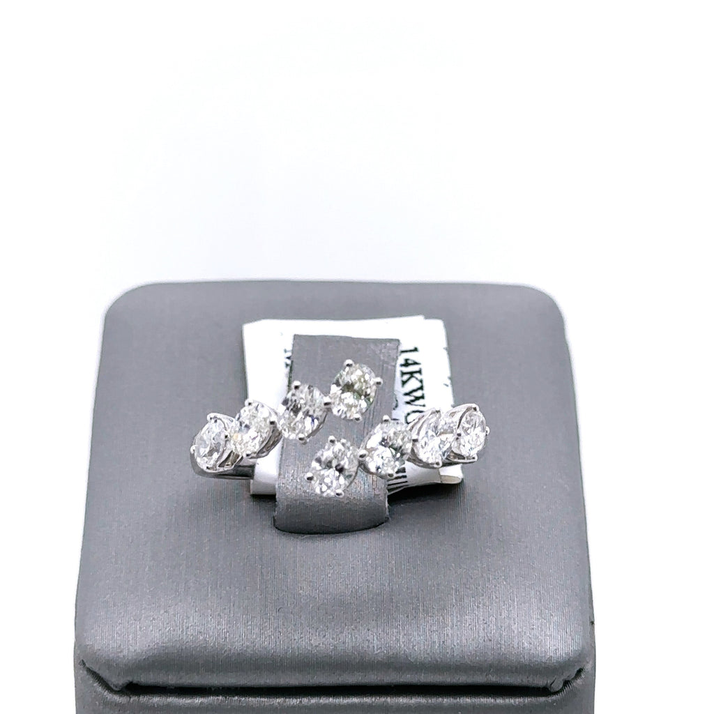 14k White Gold 1.50CT Diamond Ladies bypass Band, 3.4G, Size 7 S107409