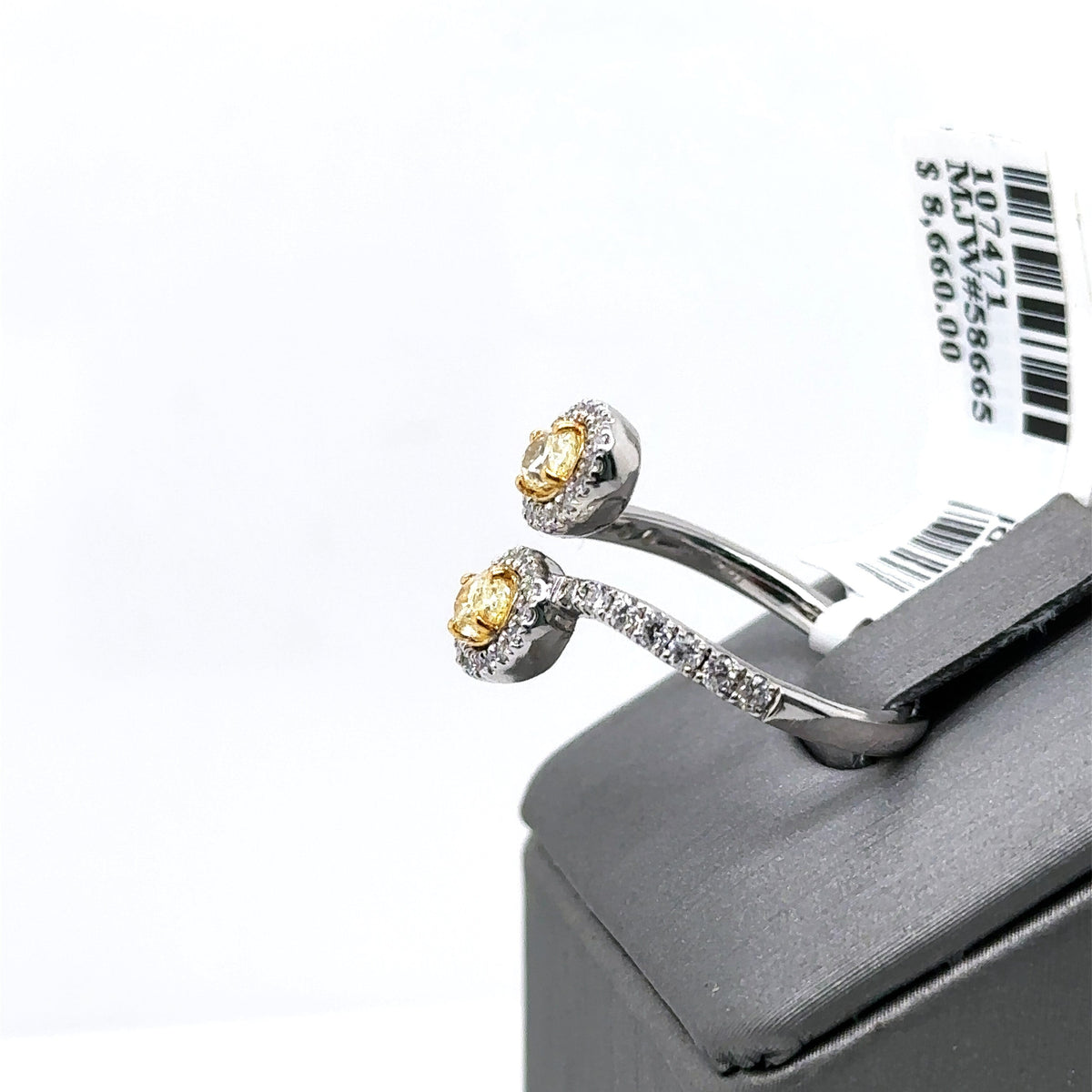 14k White Gold 1.00CT Diamond Ladies bypass Ring, 3.4G, Size 7.25  S107471