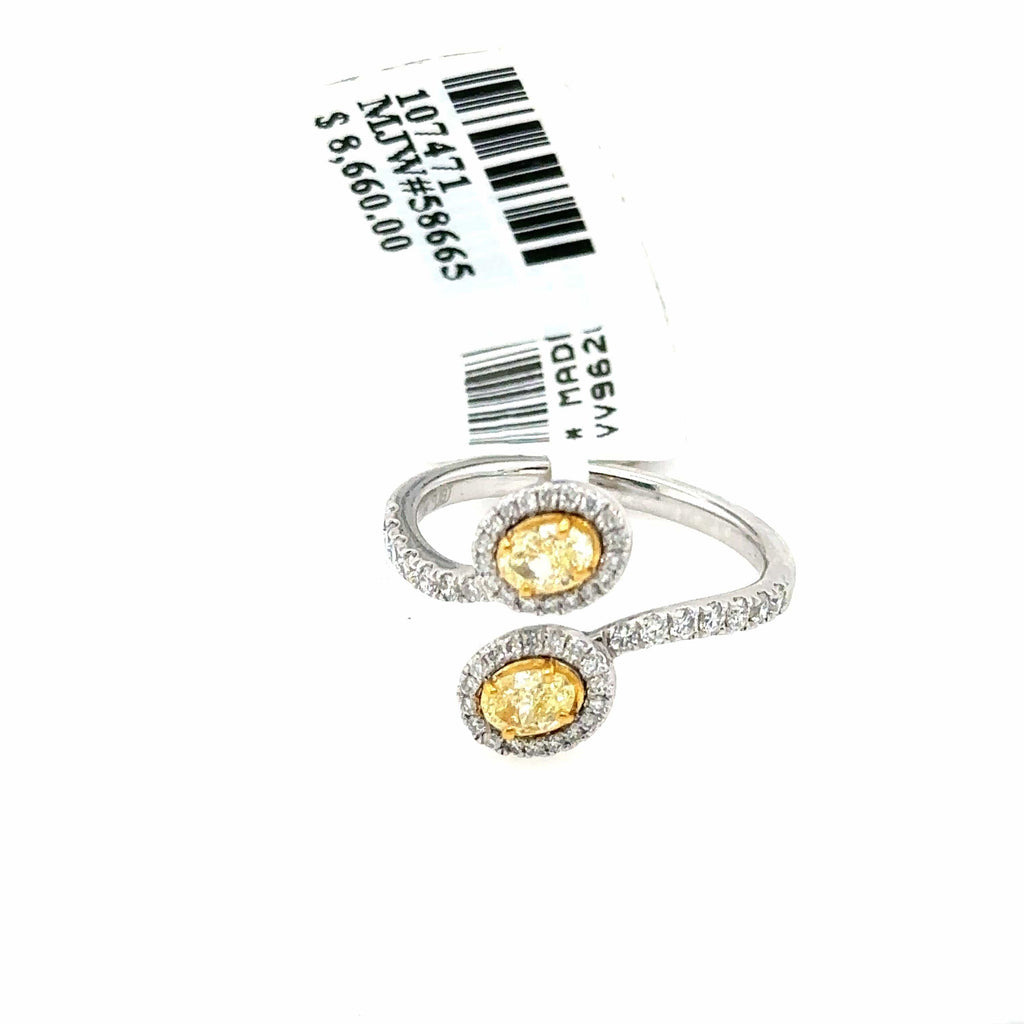 14k White Gold 1.00CT Diamond Ladies bypass Ring, 3.4G, Size 7.25  S107471