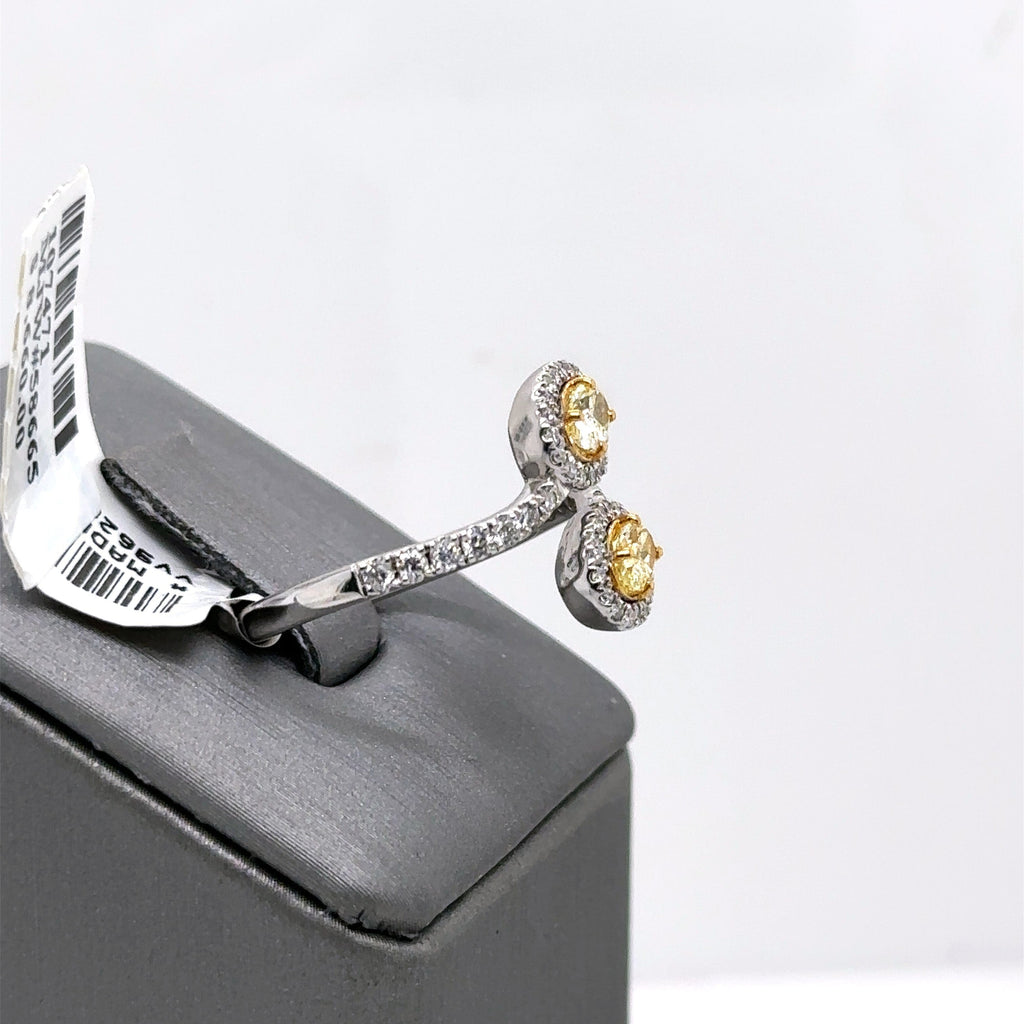 14k White Gold 1.00CT Diamond Ladies bypass Ring, 3.4G, Size 7.25  S107471