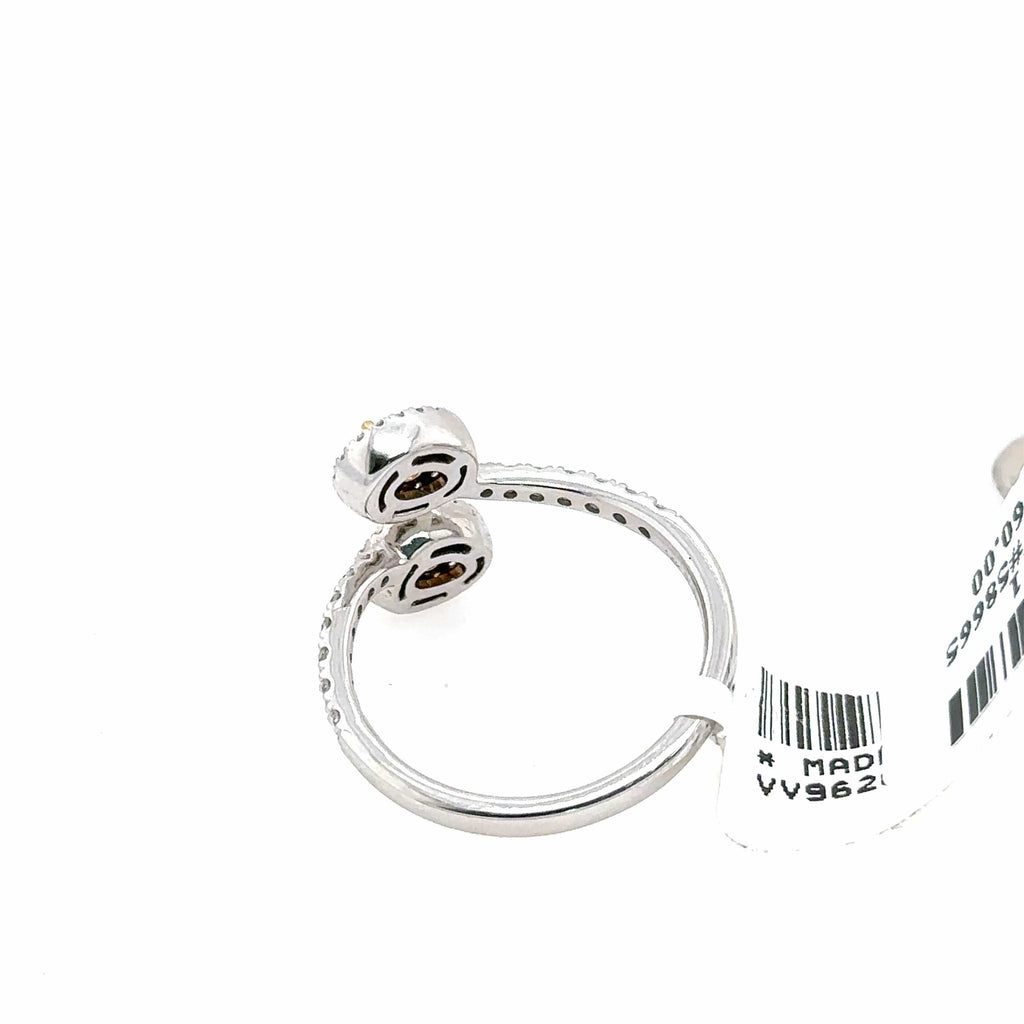 14k White Gold 1.00CT Diamond Ladies bypass Ring, 3.4G, Size 7.25  S107471