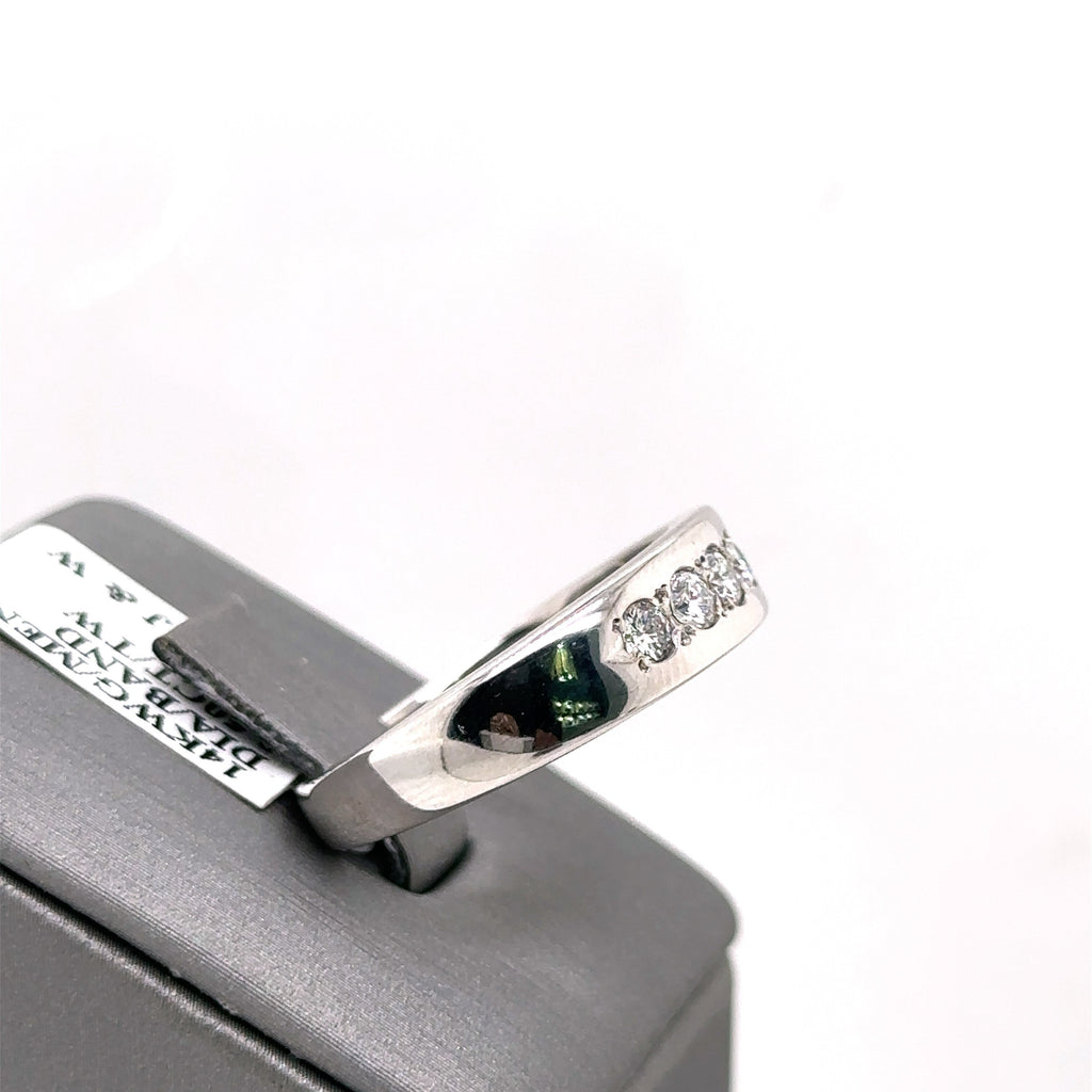 14k White Gold 0.50CT Diamond Men's Wedding Band,7.4g, Size 10.5, S107493