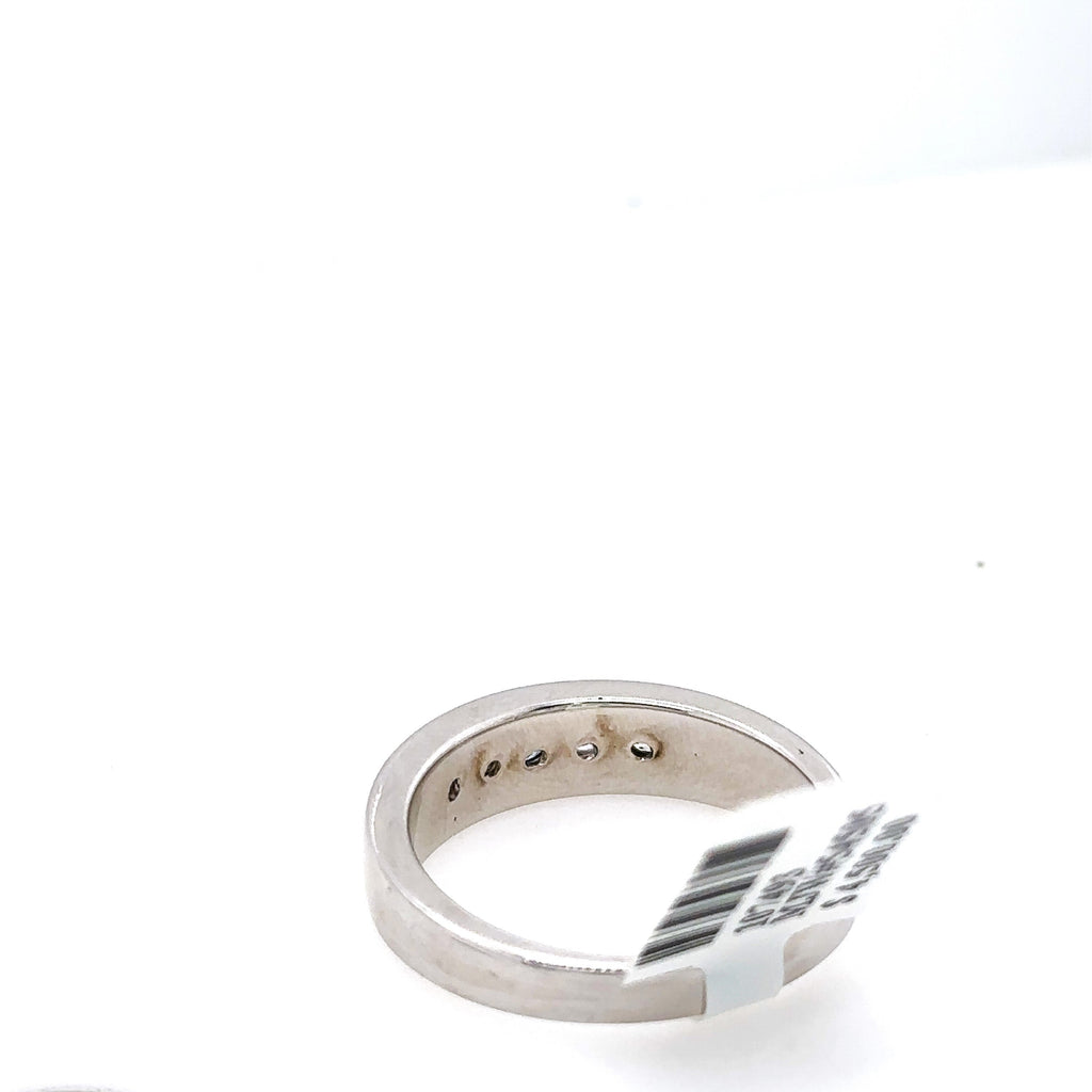 14k White Gold 0.50CT Diamond Men's Wedding Band,7.4g, Size 10.5, S107493