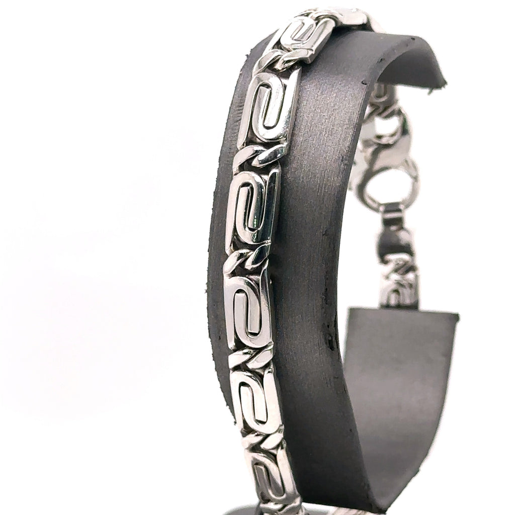 14k White Gold Fancy Men's Chain Bracelet, 31.6g, 8.5", S103646