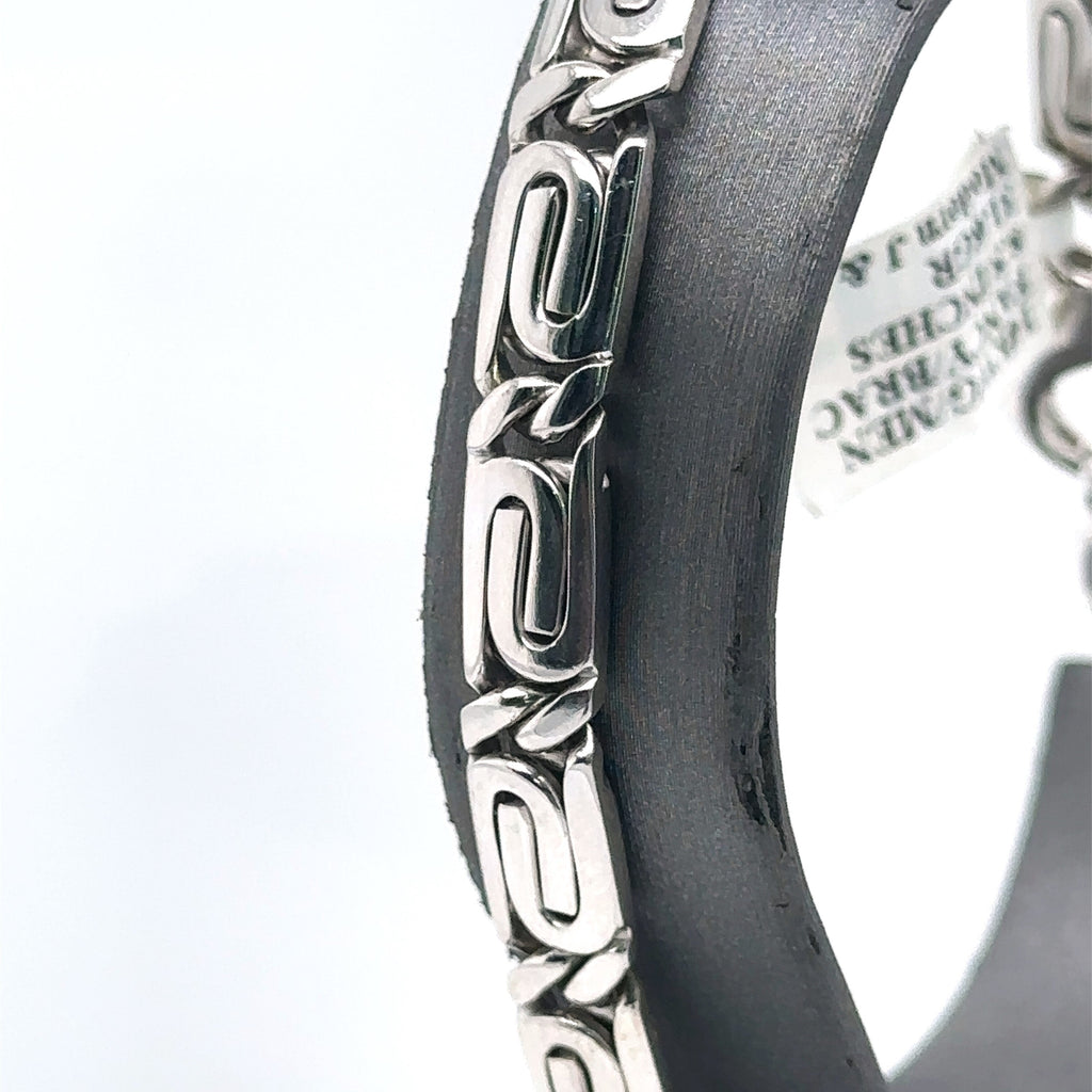 14k White Gold Fancy Men's Chain Bracelet, 31.6g, 8.5", S103646