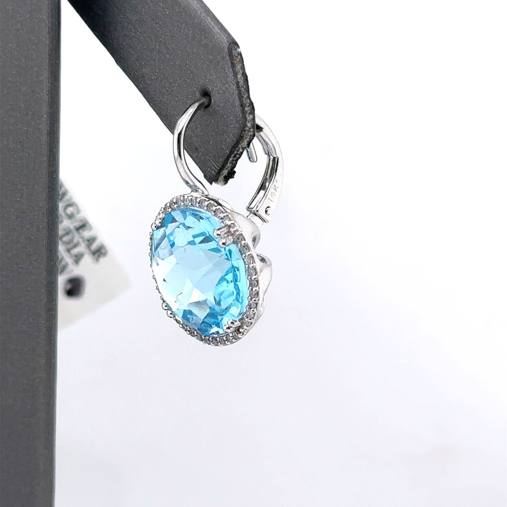 14k White Gold 15.00 CT Purple Amethyst & Diamond Earrings, 6.9gm, S12680