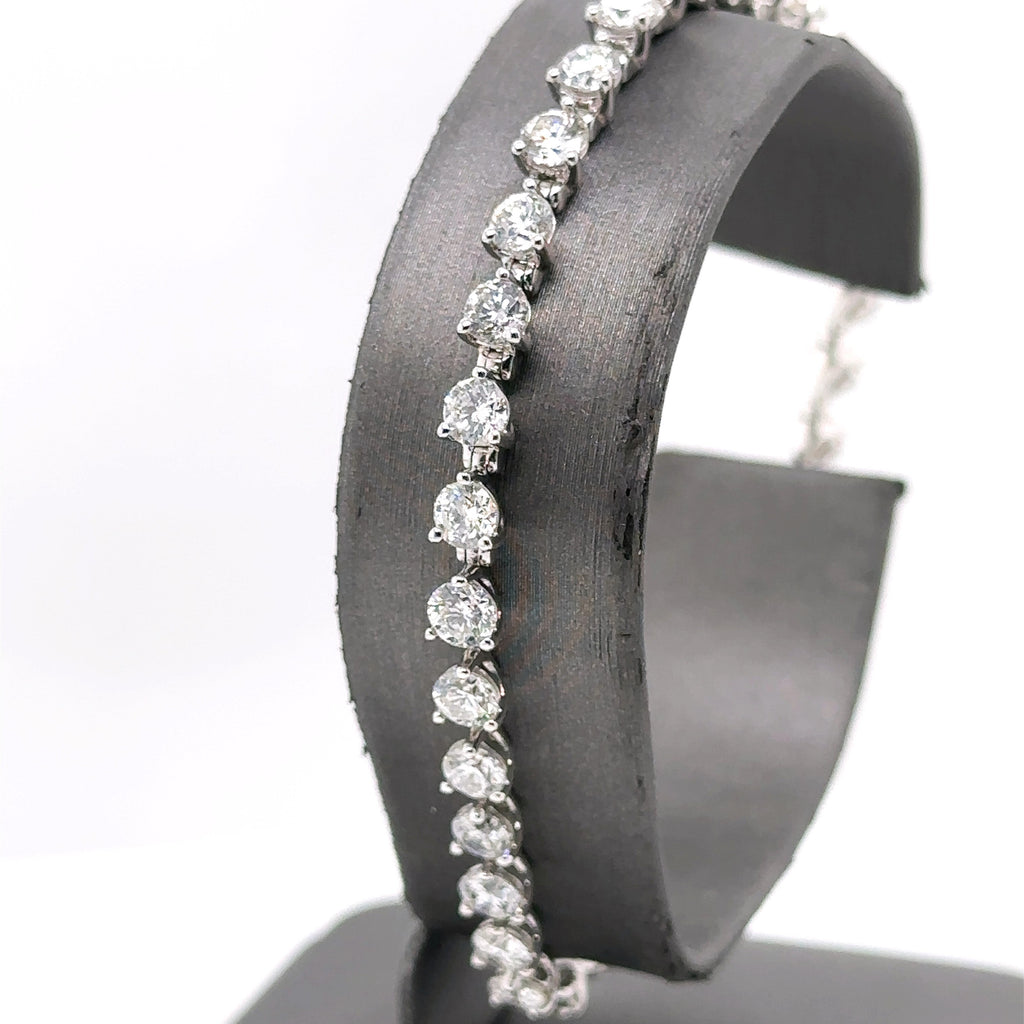 14k White Gold 7.5CT Diamond Tennis Ladies Bracelet, 11.9g, 7", S15162