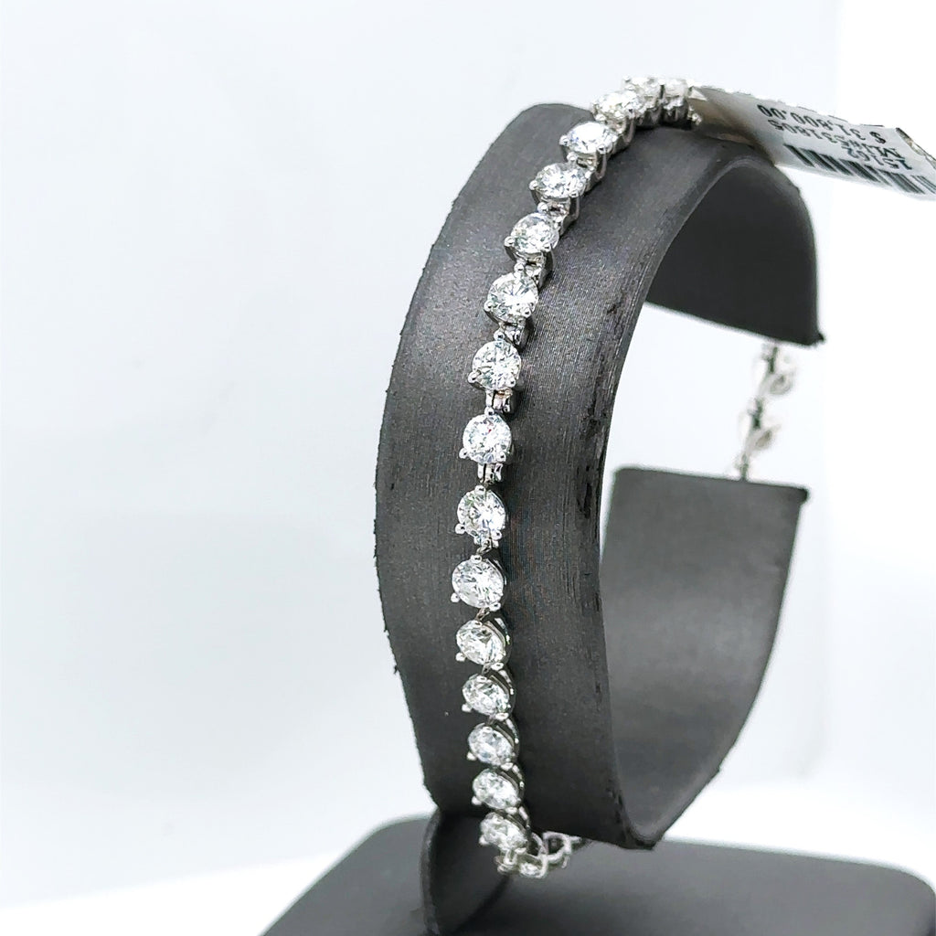 14k White Gold 7.5CT Diamond Tennis Ladies Bracelet, 11.9g, 7", S15162