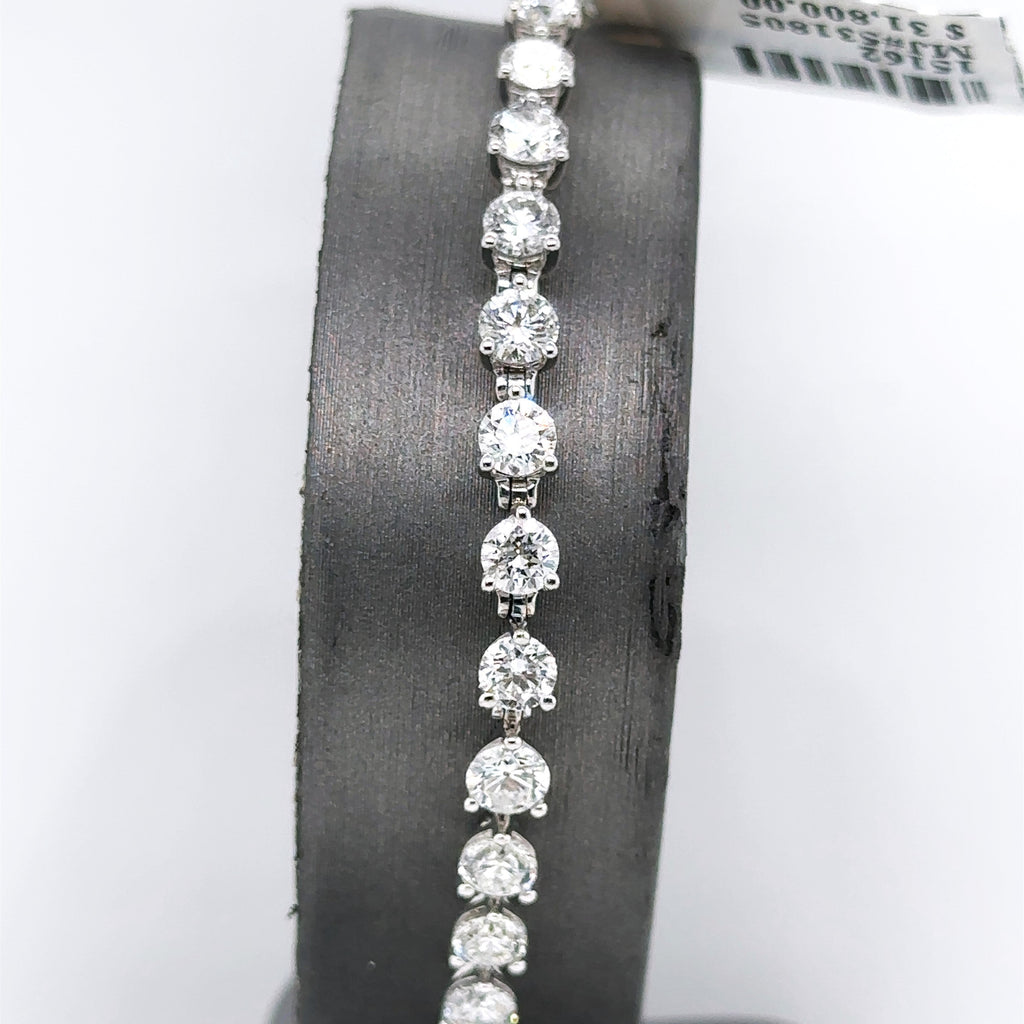 14k White Gold 7.5CT Diamond Tennis Ladies Bracelet, 11.9g, 7", S15162