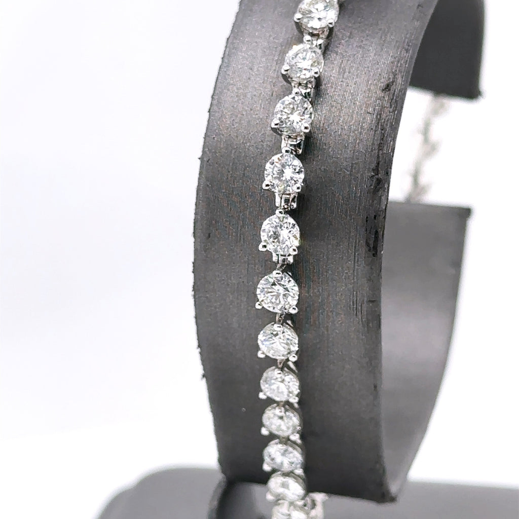 14k White Gold 7.5CT Diamond Tennis Ladies Bracelet, 11.9g, 7", S15162