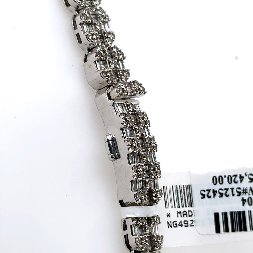 14k White Gold 22.50 CT Diamond Mens Tennis Necklace, 65.4g, 20", S107504