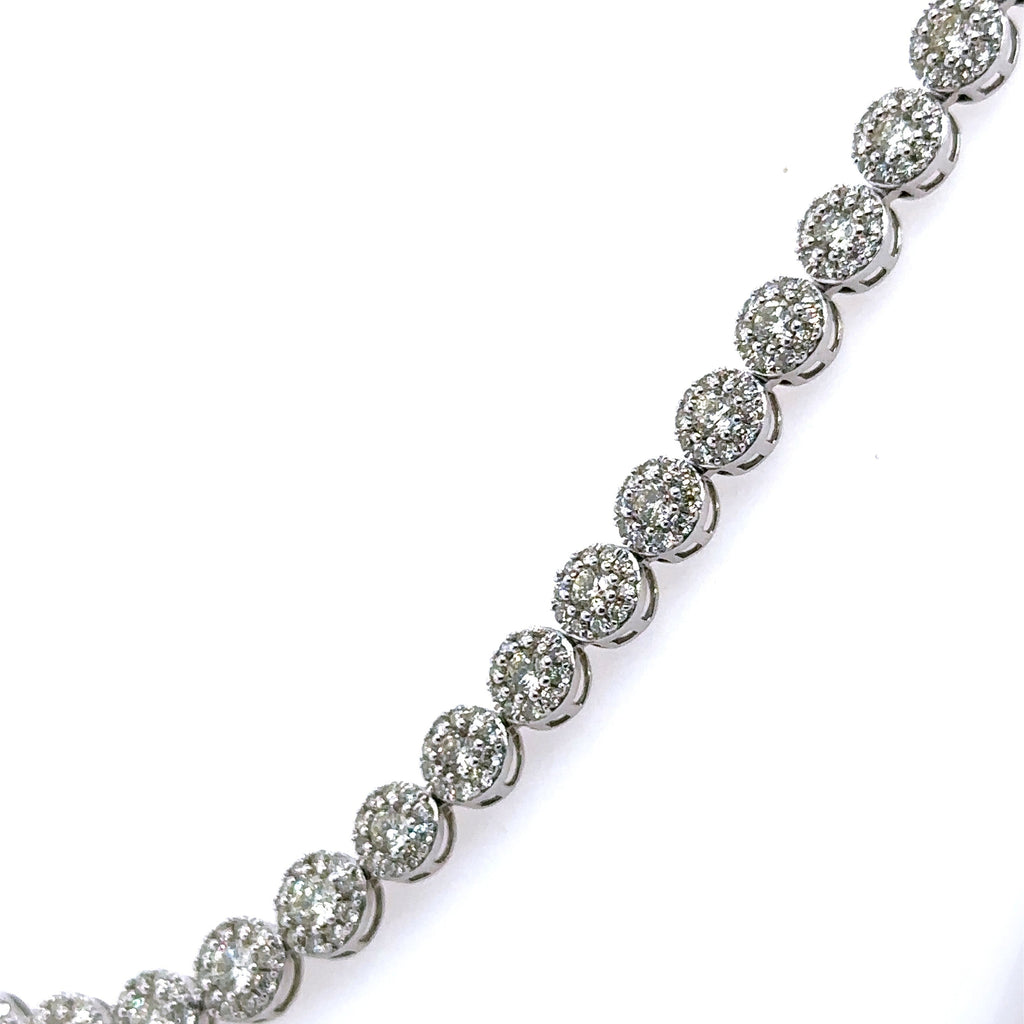 14k White Gold 7.50 CT Diamond Tennis Necklace, 21.4g, 16", S106771