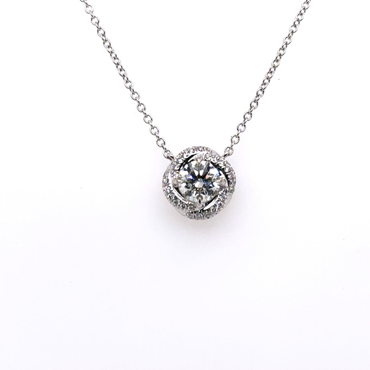 David Yurman 18k White Gold 0.75 Ct Diamond Pendant Necklace, 3.4gm, S107546