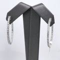 14k White Gold 2.80CT Diamond Inside Out Hoop Earrings, 7.9gm, S107564
