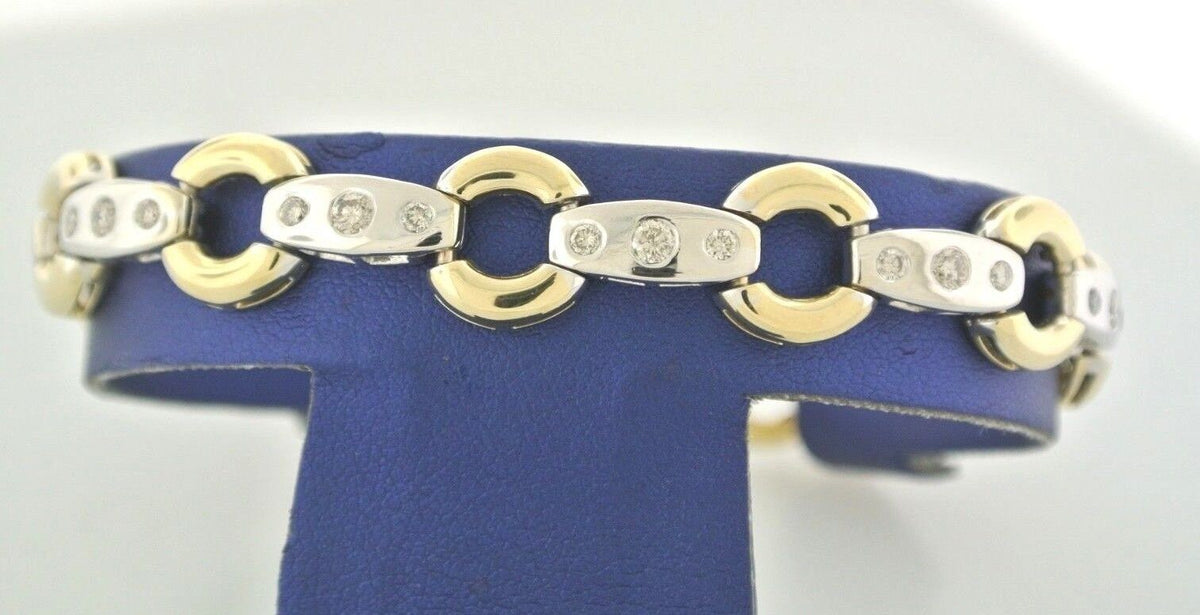 14k Two Tone Gold 1.00 CT Diamond Ladies Bracelet, 21.9m, 7.5", S104253