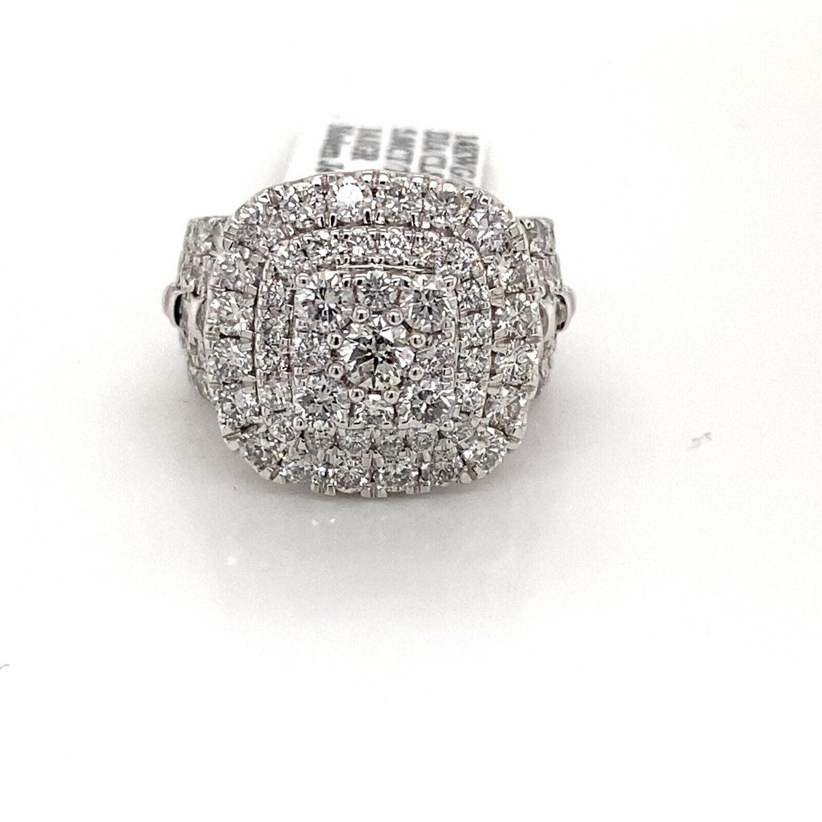 14k White Gold 5.00 CT Diamond Cluster Ladies Ring, 14g, Size 7, S14685