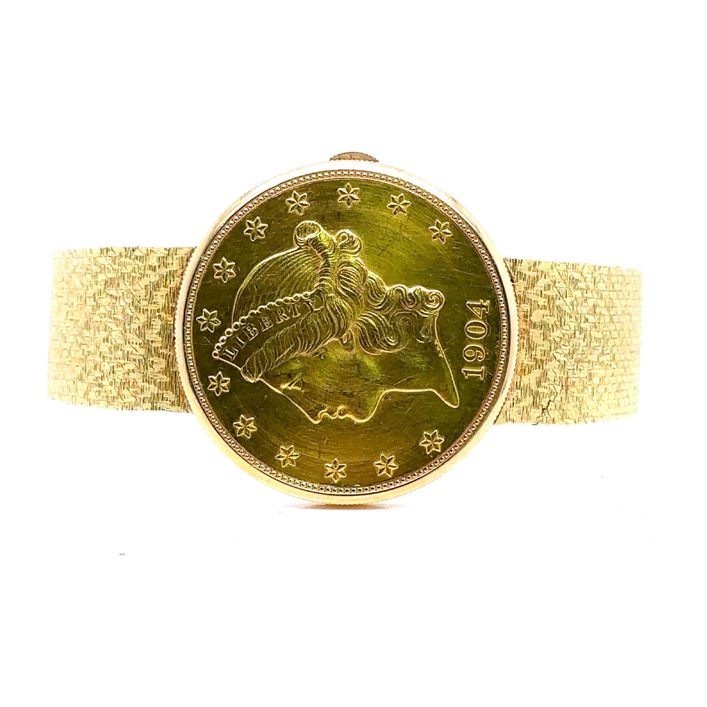 Rare Collectable Corum 1904 US $20 Gold Liberty Coin Watch 18K, 80.7G, S107575