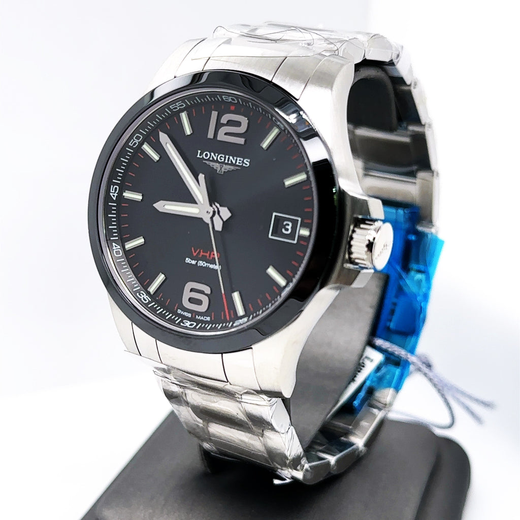 LONGINES V.H.P Conquest Quartz Black Dial 41mm Mens Watch L37194566