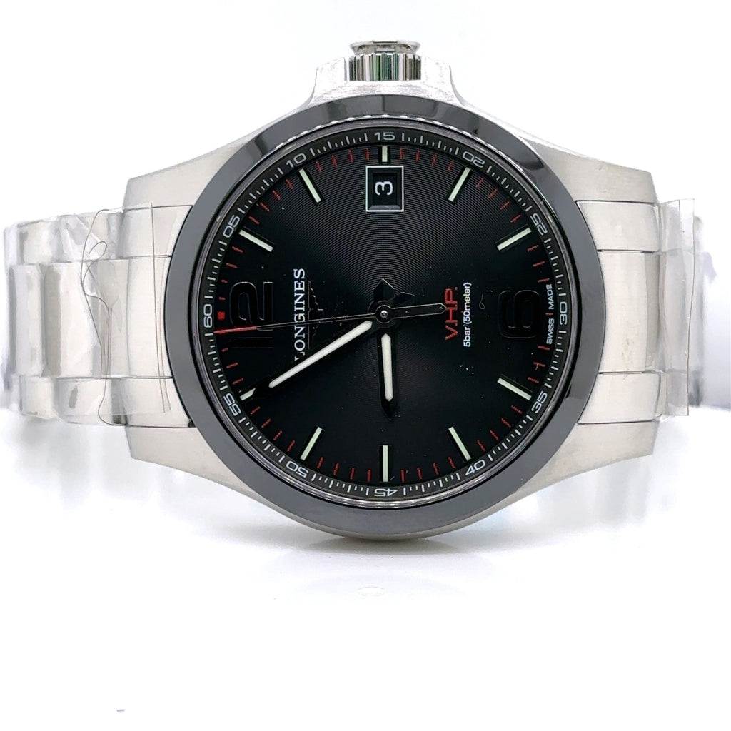 LONGINES V.H.P Conquest Quartz Black Dial 41mm Mens Watch L37194566