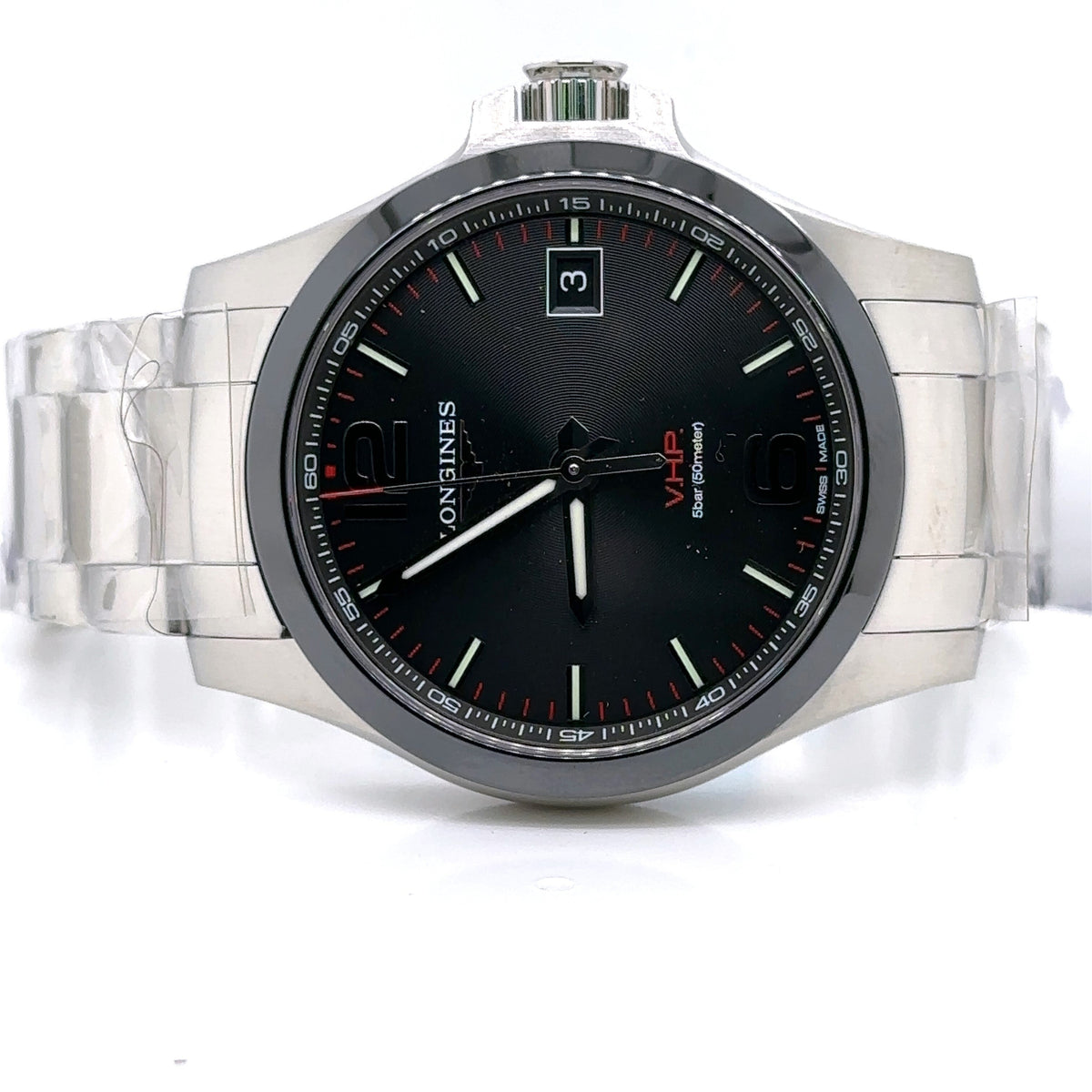 LONGINES V.H.P Conquest Quartz Black Dial 41mm Mens Watch L37194566