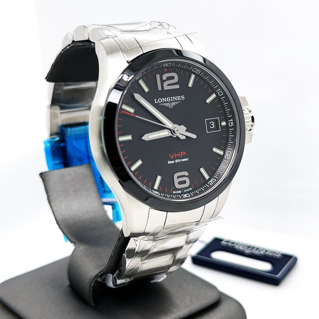 LONGINES V.H.P Conquest Quartz Black Dial 41mm Mens Watch L37194566
