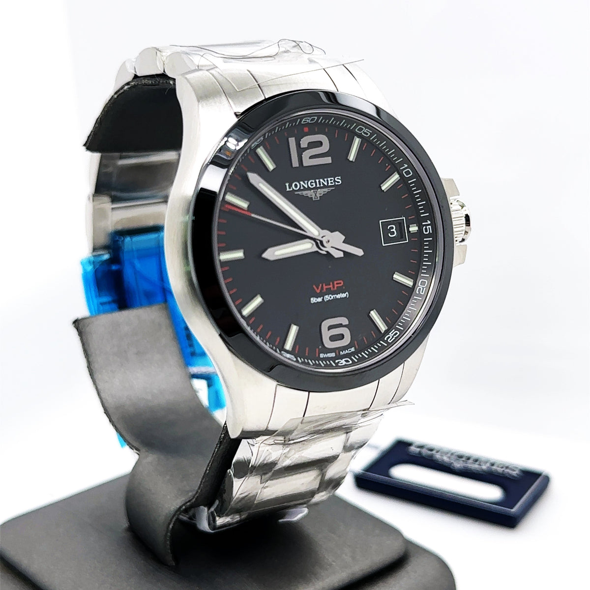 LONGINES V.H.P Conquest Quartz Black Dial 41mm Mens Watch L37194566