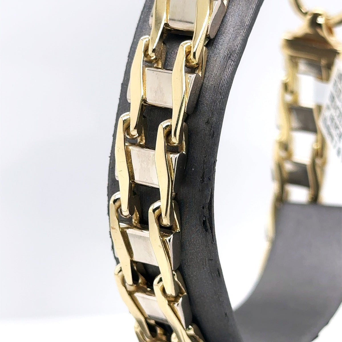 14k Yellow Gold Men's RailRoad Bracelet, 9", 66.9G, S107603