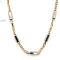 14k Two Tone Gold Fancy Men's Chain Necklace, 43.8g, 22, S107604