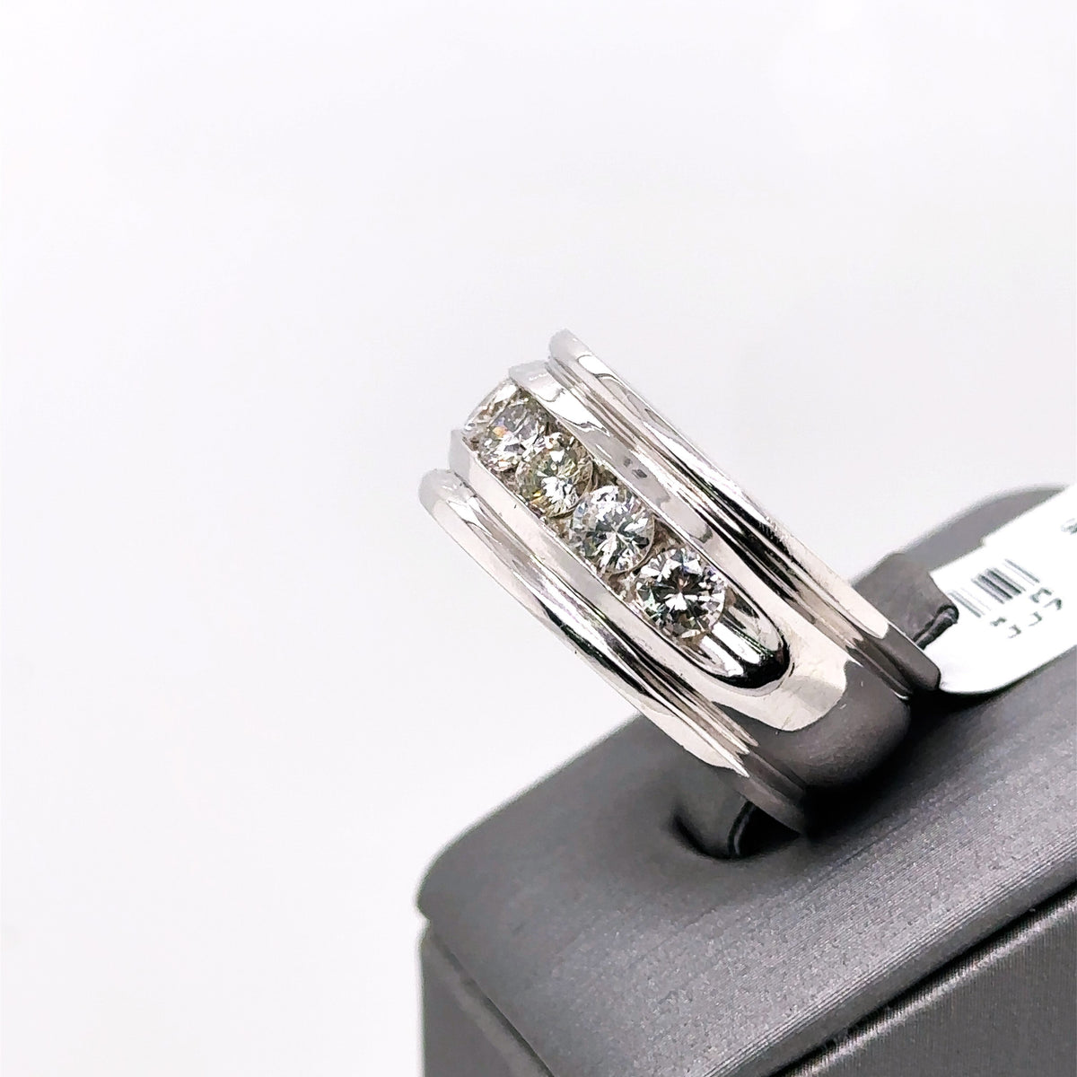 14k White Gold 2.50 CT Diamond Men's Wedding Band, 22.2g, Size 10.5, S107616