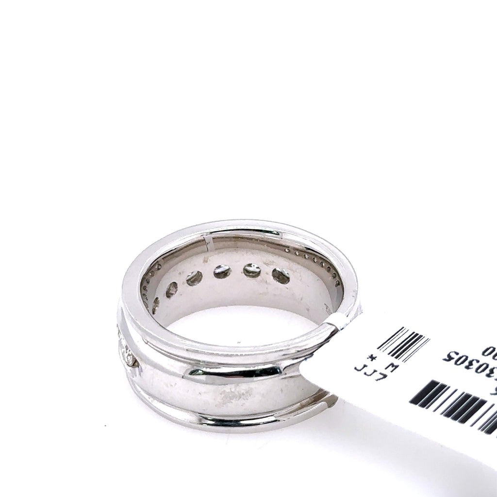 14k White Gold 2.50 CT Diamond Men's Wedding Band, 22.2g, Size 10.5, S107616