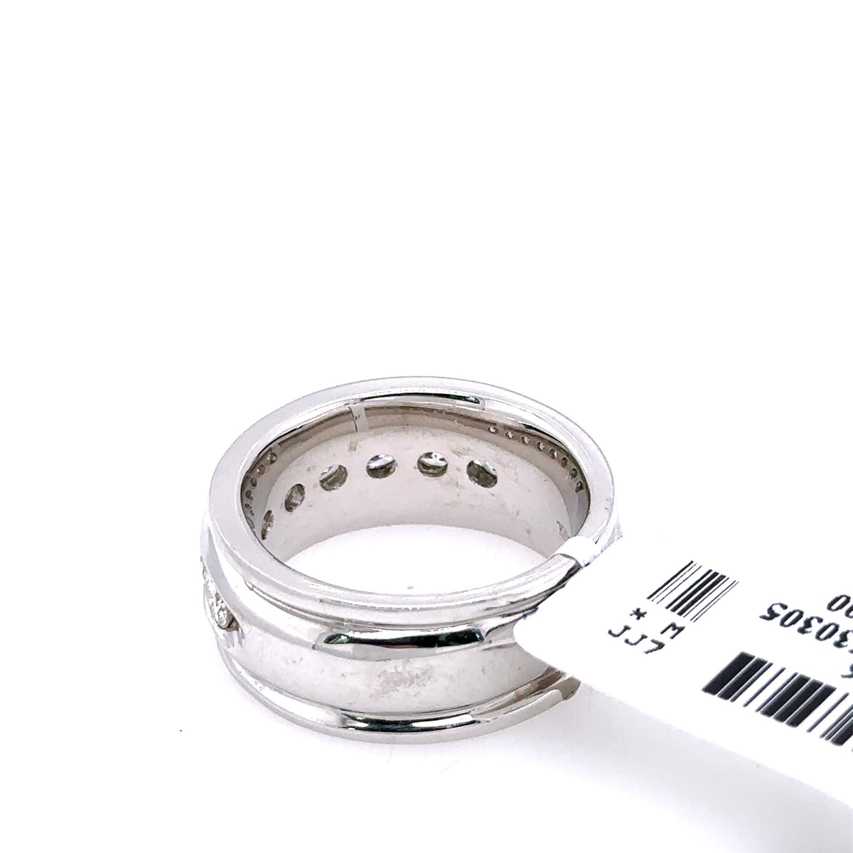 14k White Gold 2.50 CT Diamond Men's Wedding Band, 22.2g, Size 10.5, S107616