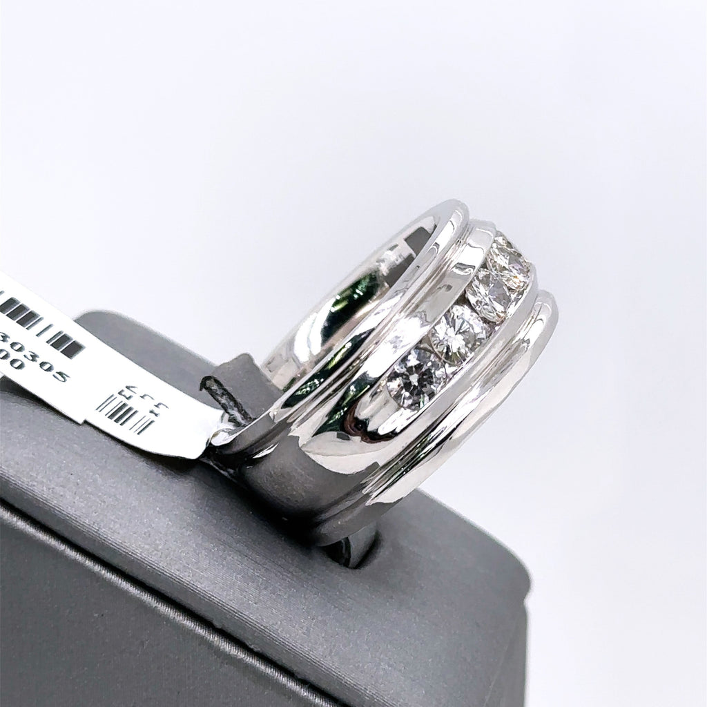14k White Gold 2.50 CT Diamond Men's Wedding Band, 22.2g, Size 10.5, S107616