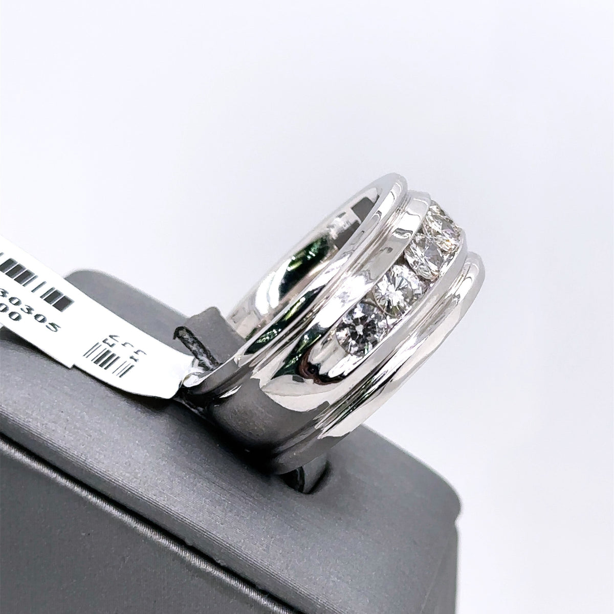 14k White Gold 2.50 CT Diamond Men's Wedding Band, 22.2g, Size 10.5, S107616
