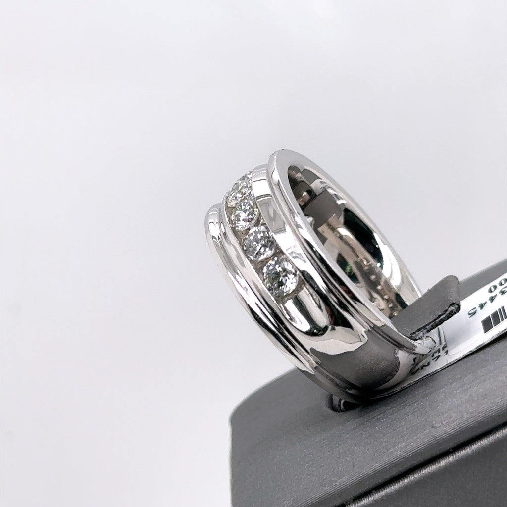 14k White Gold 2.00 CT Diamond Men's Wedding Band, 16.7g, Size 10.5, S107613