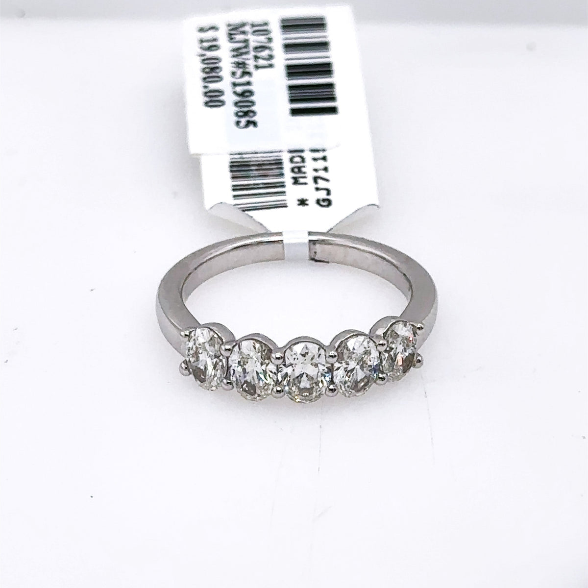 14k White Gold 1.50CT Oval Cut Diamond Ladies Band, 4.0g, Size 7, S107621