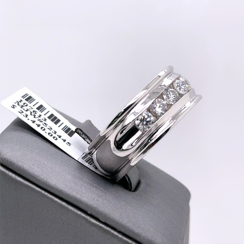 14k White Gold 2.00 CT Diamond Men's Wedding Band, 16.7g, Size 10.5, S107613