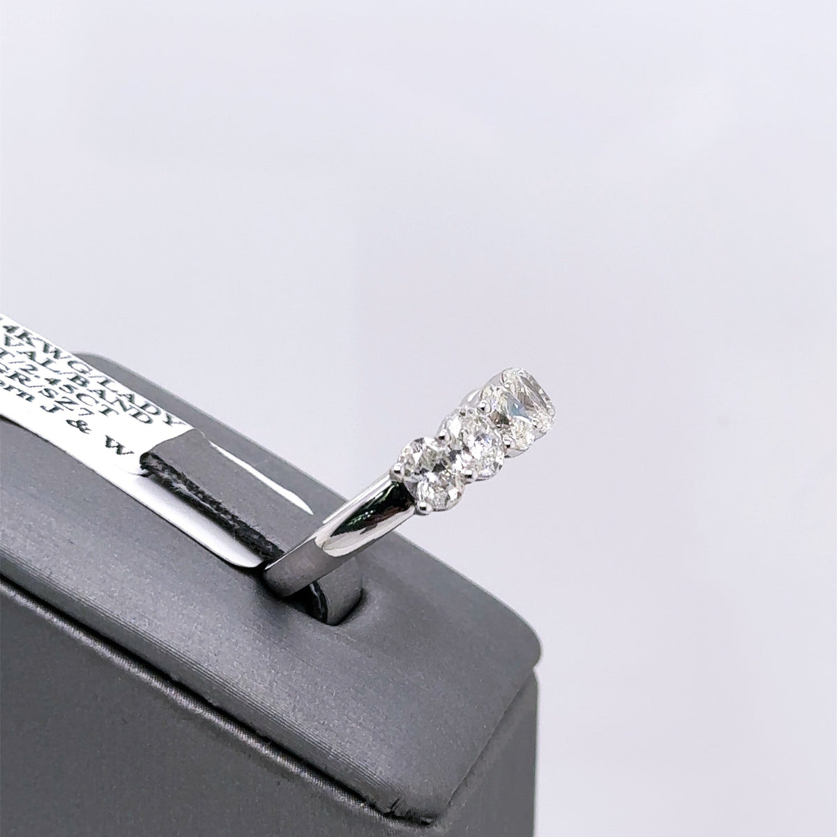 14k White Gold 2.45CT Oval Cut Diamond Ladies Band, 4.4g, Size 7, S107619