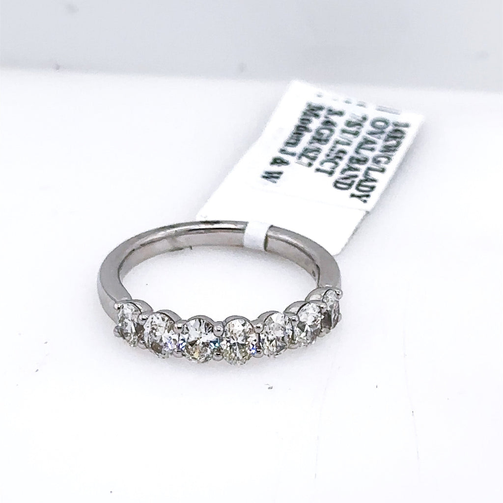 14k White Gold 1.55CT Oval Cut Diamond Ladies Band, 3.4g, Size 7, S107618