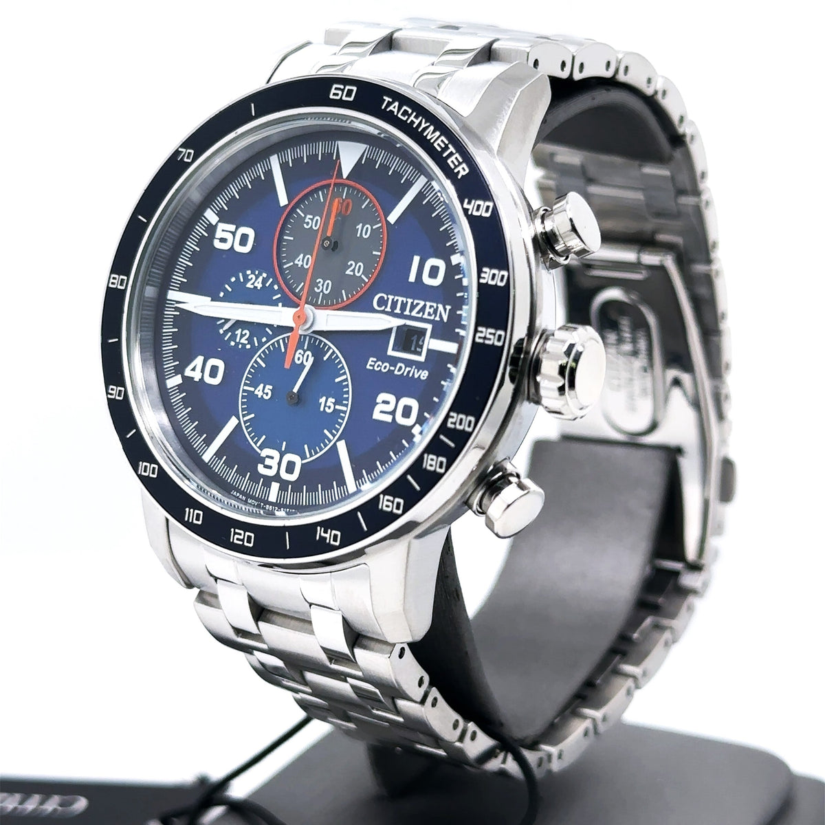 Citizen Brycen Eco Drive 44mm Blue Dial Stainless Steel Watch CA0850-59L