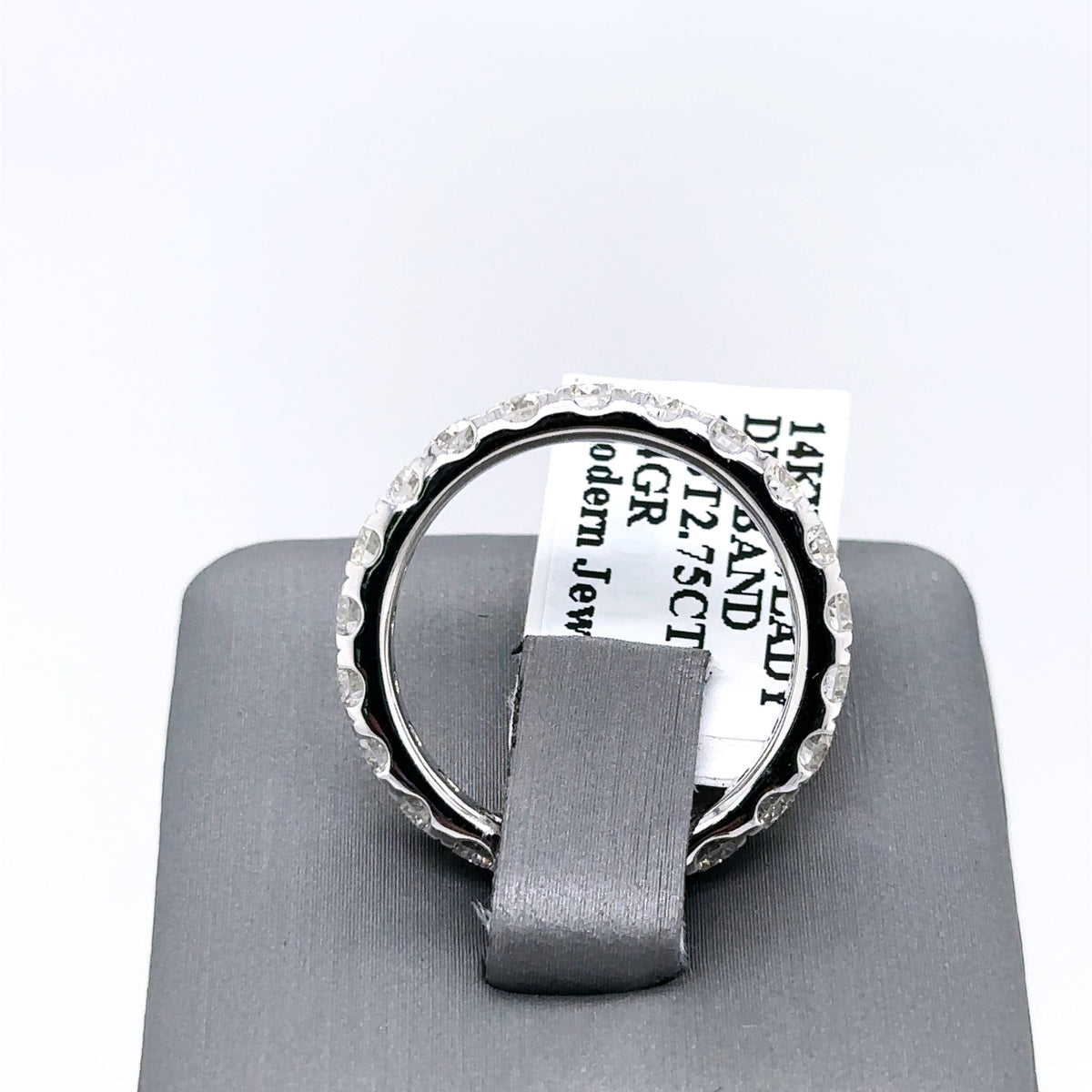 14k White Gold 2.75 CT Diamond Ladies Wedding Band, 4.4G, Size 7,  S15944