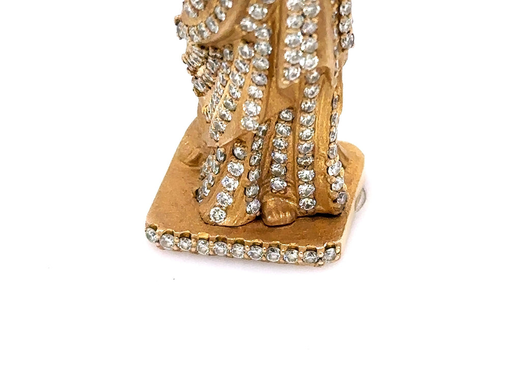 10k Yellow Gold 2.50 CT Diamond Statue Of Liberty Pendant, 70.8gm S107635