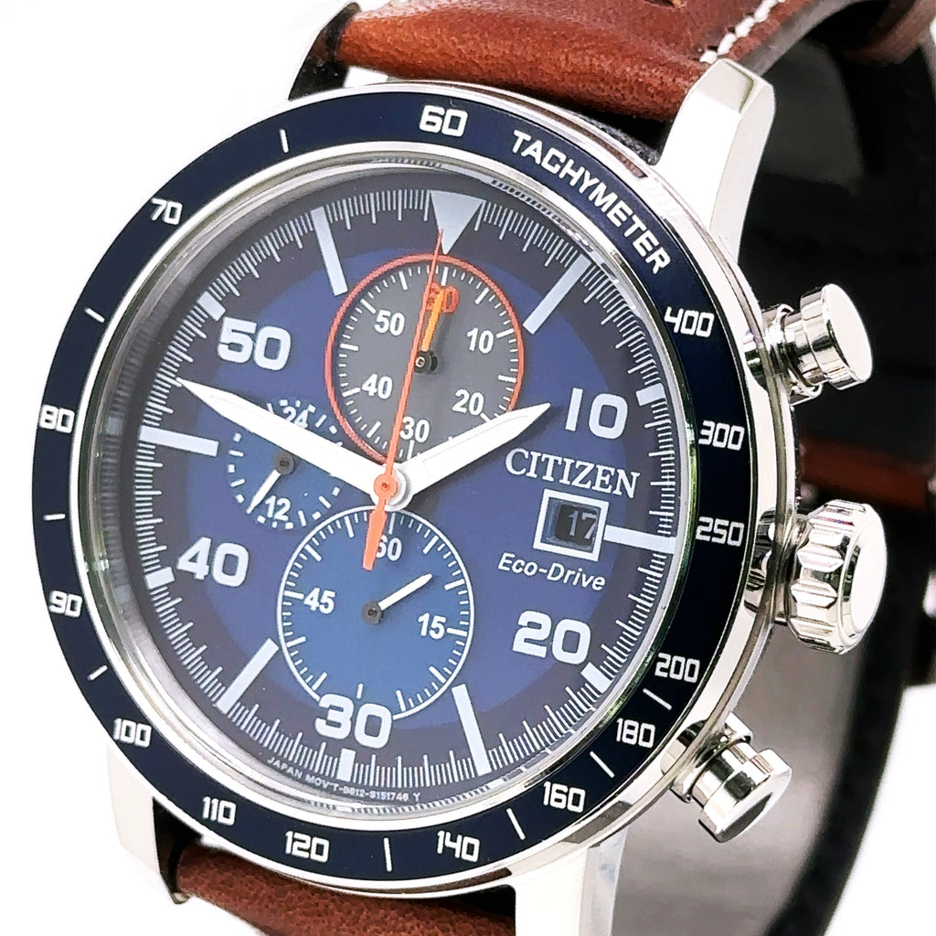 Citizen Brycen Eco Drive 44mm Blue Dial Stainless Steel Watch CA0648-09L