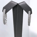 14k White Gold 4.00CT pave Diamond Inside Out Hoop Earrings, 11.9gm, S15963