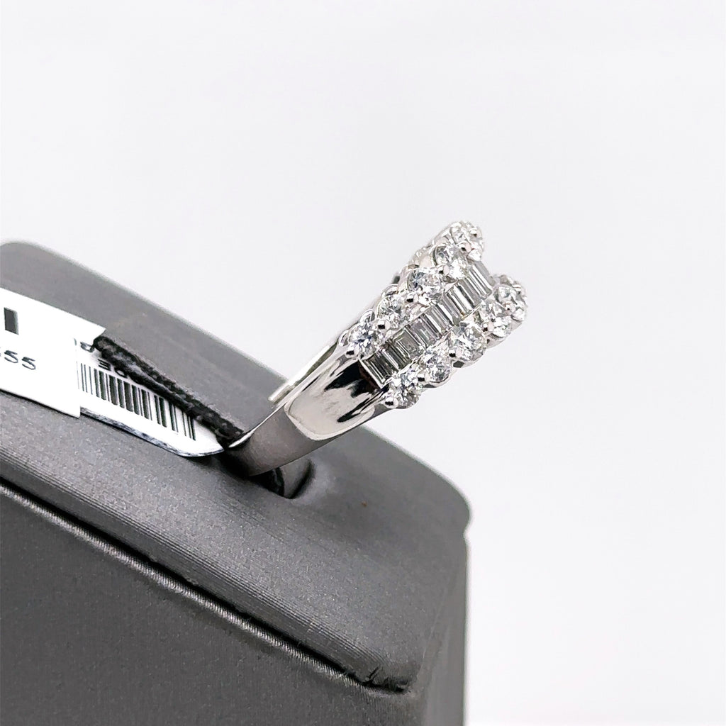 14k White Gold 2.00CT Ladies Baguette Diamond Ring, 5.8gm, Size 7, S107642