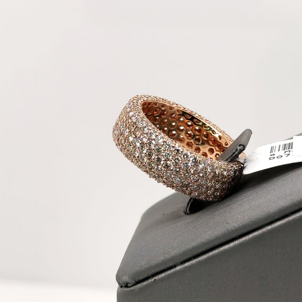 14k Rose Gold 4.50CT Diamond Pave Ladies Eternity Band 6.0gm, Size 7, S107640