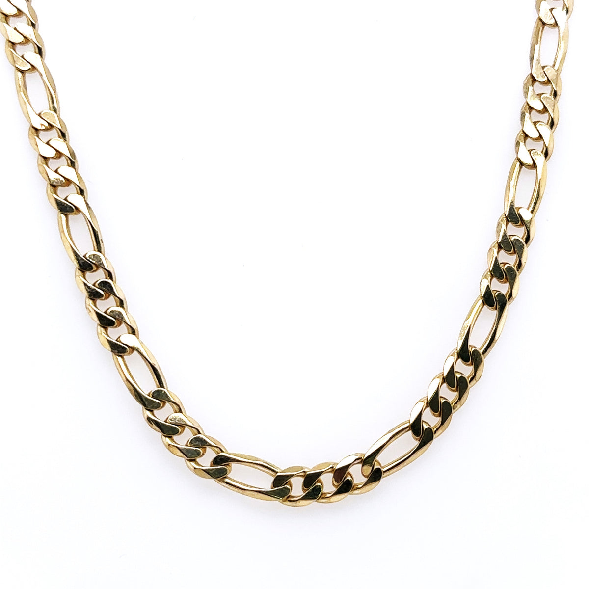 14K Yellow Gold Mens Figaro Link Chain Necklace, 37.1G, 24' 5.0mm S107662
